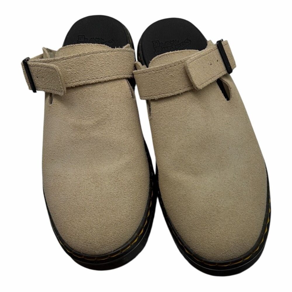 Doc Martens Carlson Suede Slingback Mules Men Size 10, Women 11 Beige Boho NWOB